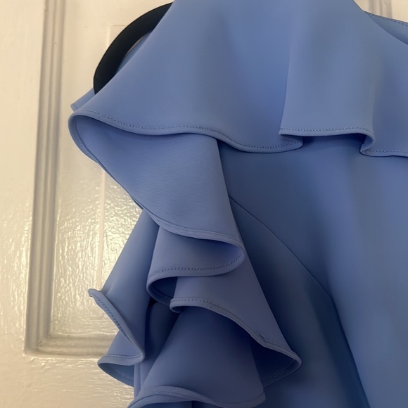 Amanda Uprichard blue Dress (S,XS) with ruffle sleeves - Picture 5 of 5